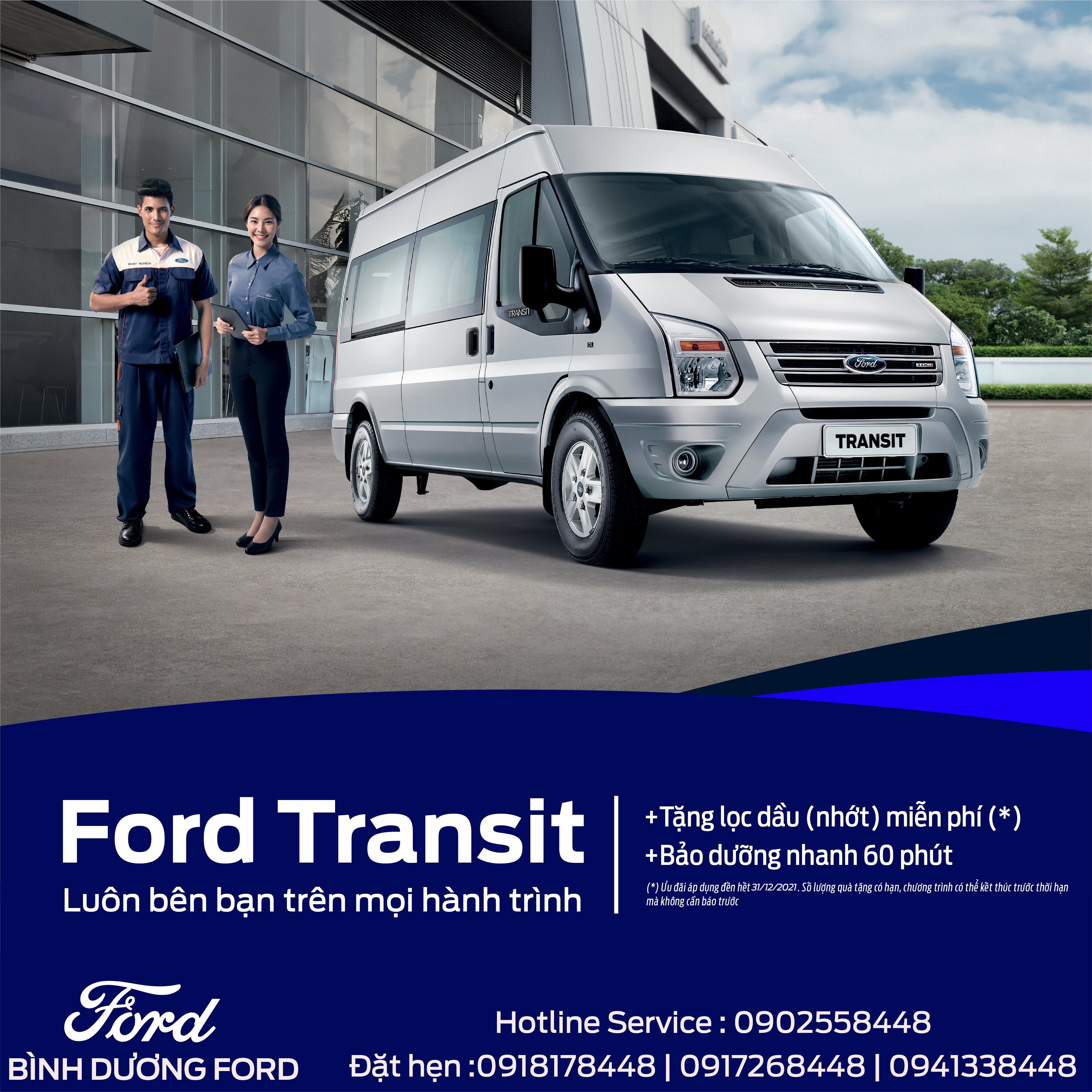 Ford Transit giá bán trả thẳng và trả góp tại Đại lý xe Ford tại Hải Dương